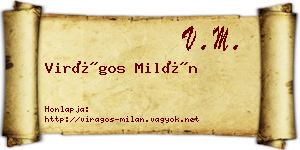 Virágos Milán névjegykártya